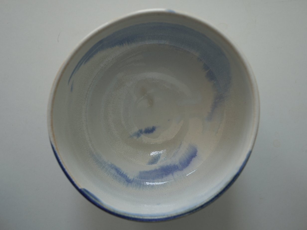 White and blue bowl